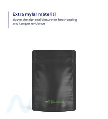 Tamper Evident | Matte Black PCR Mylar Bags (No Tear Notch) | 3.7in x 5in - 3.5g - 1000 Count