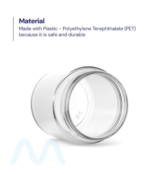 Straight Sided Clear Plastic PCR Jars | 53mm - 4oz - 100 Count - 2