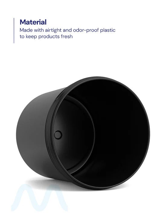 Wide Mouth Straight Sided Black Plastic Jars | 89mm - 16oz - 205 Count - 2