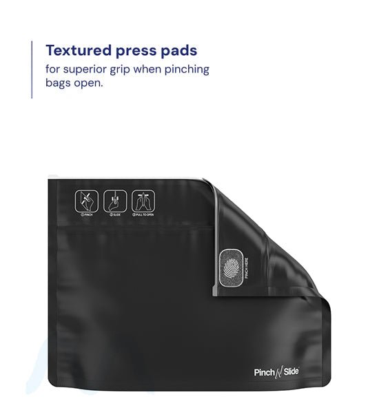 Child Resistant | Pinch N Slide ASTM Matte Black Mylar Exit Bags | 12in x 9in - 56g - 250 Count - 3