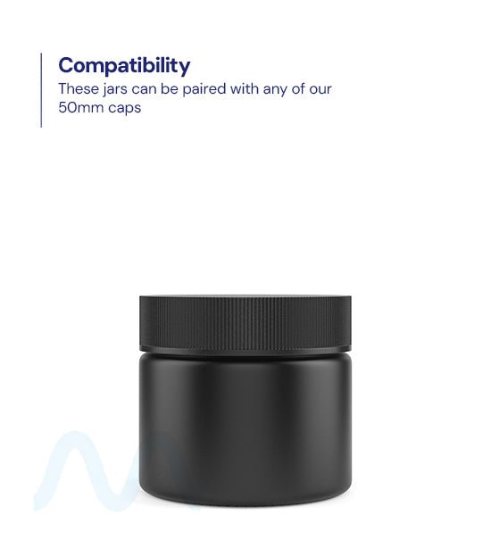 Straight Sided Matte Black Glass Jars | 50mm - 2oz - 200 Count - 3