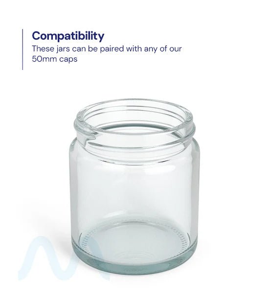 Straight Sided Clear Glass Jars | 50mm - 3oz - 100 Count - 3
