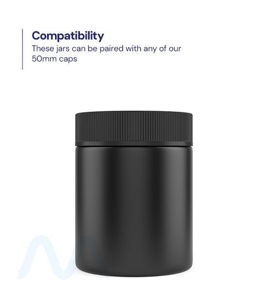 Straight Sided Matte Black Glass Jars | 50mm - 4oz - 100 Count - 3