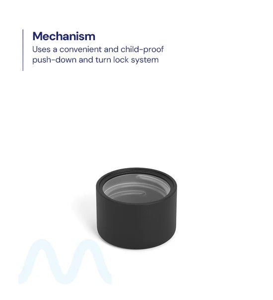Child Resistant | Smooth Push Down & Turn Plastic PCR Caps for Glass Tube w/ Foam Liner | 20mm - Matte Black - 400 Count - 2