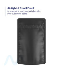 Tamper Evident | Matte Black Mylar Bags (No Tear Notch) | 4in x 6.5in - 7g - 1000 Count
