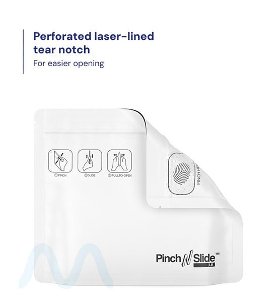 Child Resistant & Tamper Evident | Pinch N Slide 3.0 Matte White Mylar Exit Bags | 8in x 6.7in - 28g - 250 Count - 4