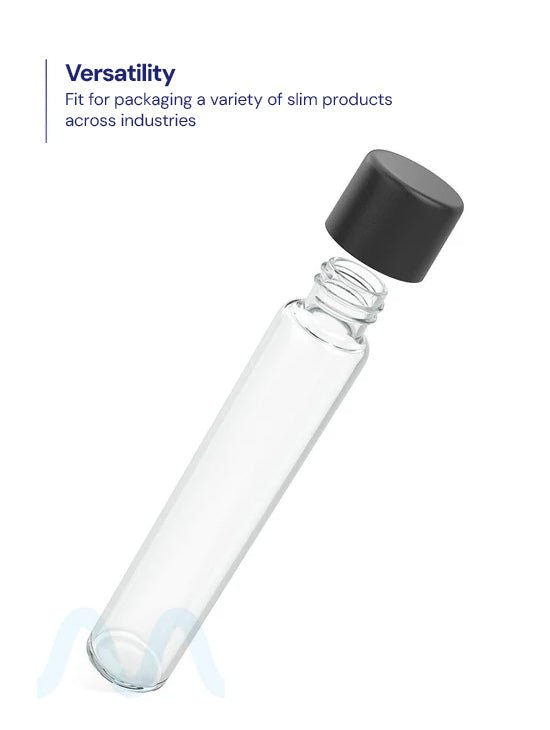 Child Resistant | Glass Pre - Roll Tubes w/ Black Cap | 18mm - 120mm - 500 Count - 4