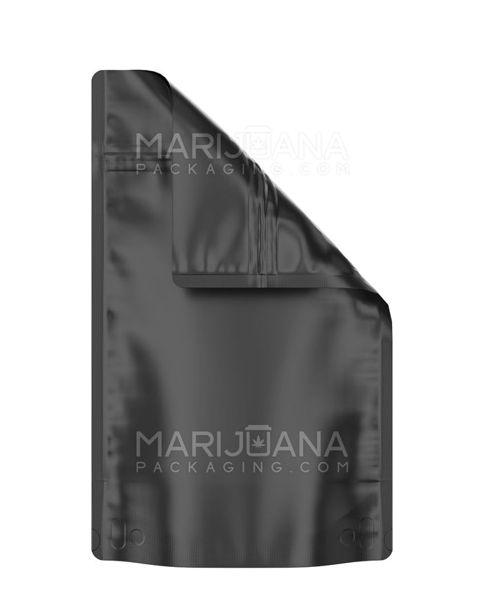 Tamper Evident Matte Black PCR Mylar Bags (No Tear Notch) | 5in x 8.1in - 14g | Sample Image