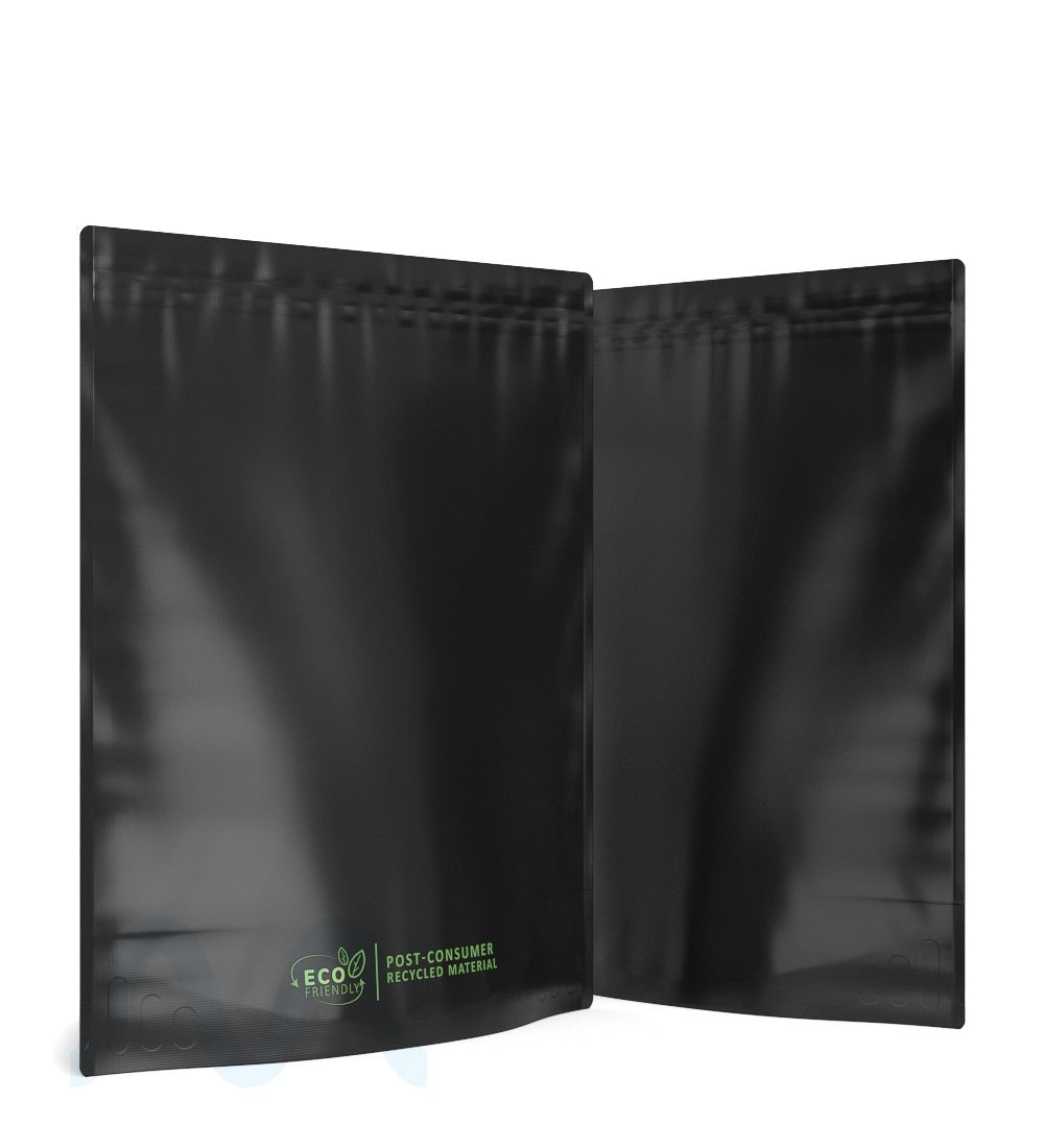 Tamper Evident | Matte Black Mylar PCR Bags (No Tear Notch) | 14.6in x 16.4in - 448g - 100 Count - 3