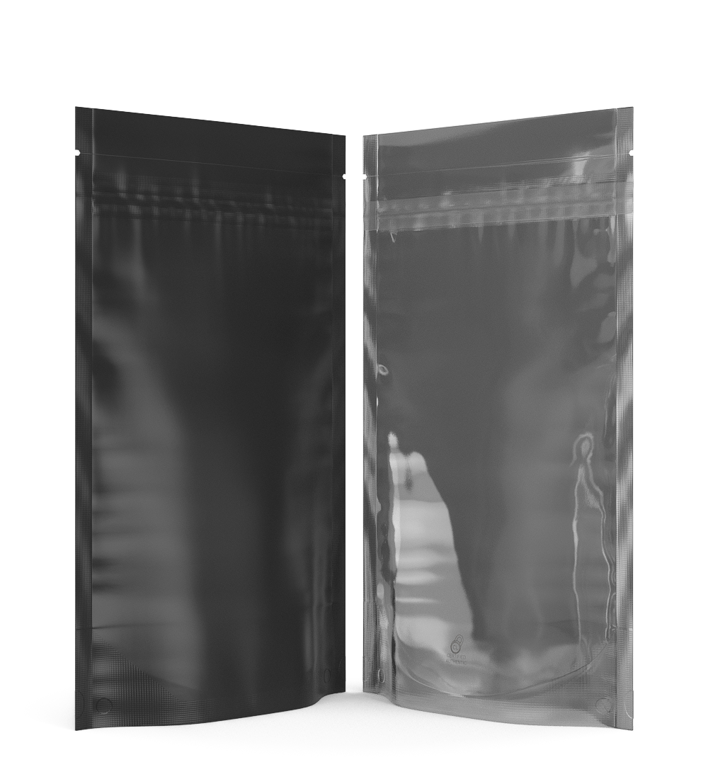 Tamper Evident | Matte Black Vista Mylar Bags (Tear Notch) | 5in x 8.1in - 14g - 1000 Count - 3