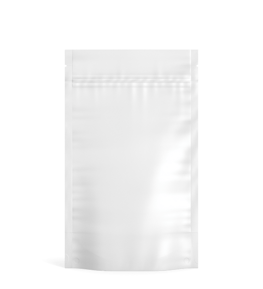 Tamper Evident | Matte White Vista Mylar Bags (Tear Notch) | 5in x 8.1in - 14g - 1000 Count - 1