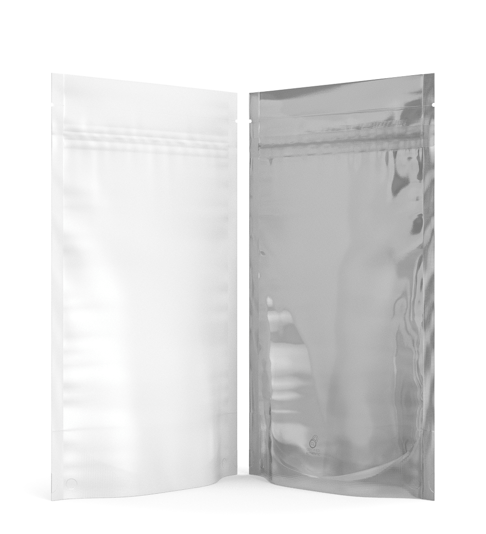 Tamper Evident | Matte White Vista Mylar Bags (Tear Notch) | 5in x 8.1in - 14g - 1000 Count - 3