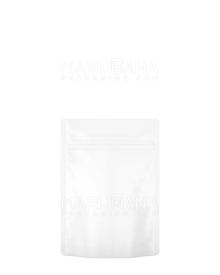 Tamper Evident Matte White Mylar Bag (No Tear Notch) | 4in x 6.5in - 7g | Sample Image