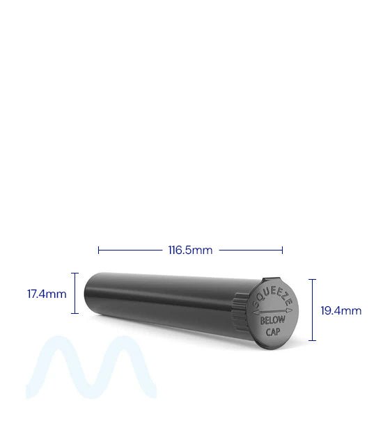 Child Resistant & Sustainable | 100% Biodegradable Pop Top Plastic Pre - Roll Tubes | 116mm - Black - 1000 Count - 4