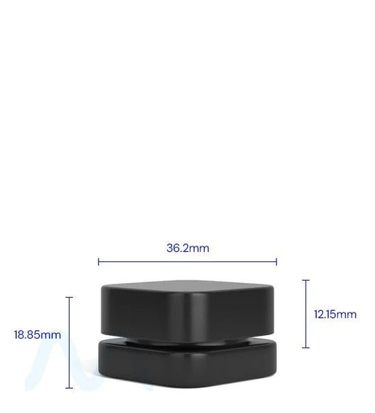 Child Resistant | Qube Black Glass Concentrate Jar w/ Black Cap | 32mm - 5mL - 250 Count - 1