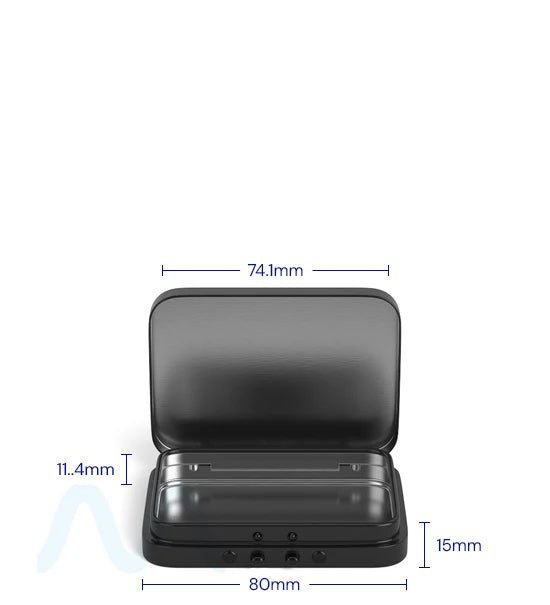 Child Resistant & Sustainable | Hinged - Lid Mini Pre - Rolls Box | 80mm x 58mm - Black Tin - 100 Count - 2