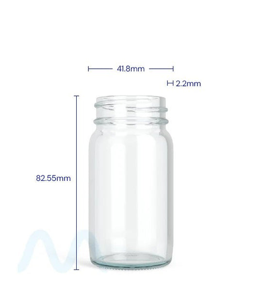 Wide Mouth Straight Sided Clear Glass Jars for Pre - Rolls | 38mm - 2oz - 160 Count - 1