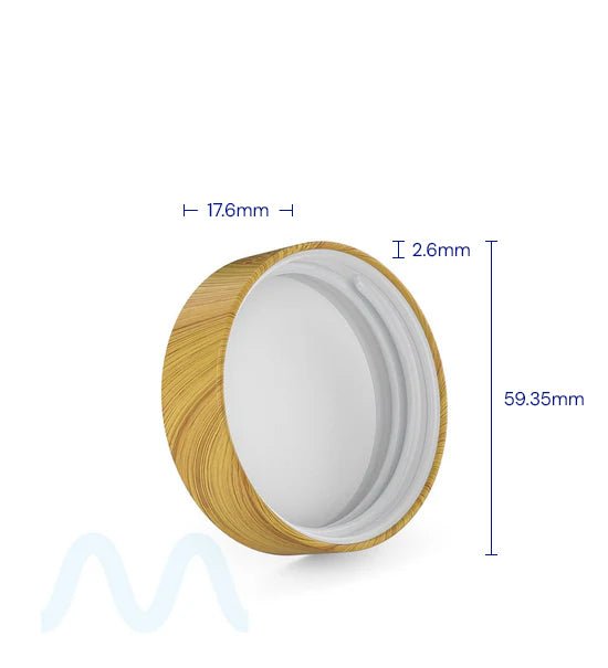 Child Resistant | Flat Push Down & Turn Plastic PCR Caps w/ Foam Liner | 53mm - Bamboo Wood - 120 Count - 4