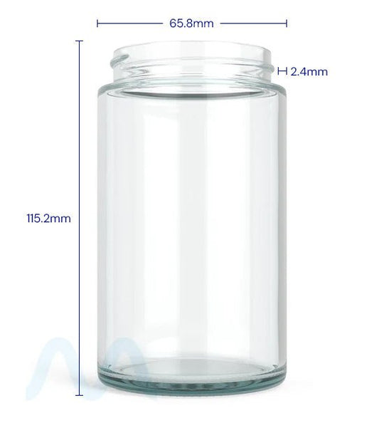 Straight Sided Clear Glass Jars | 57mm - 10oz - 72 Count - 1