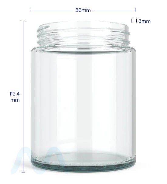 Straight Sided Clear Glass Jars | 78mm - 18oz - 48 Count - 1