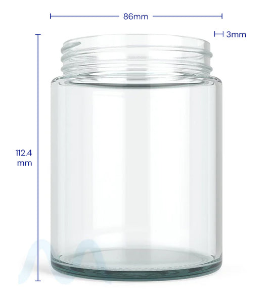 Straight Sided Clear Glass Jars | 78mm - 18oz - 48 Count