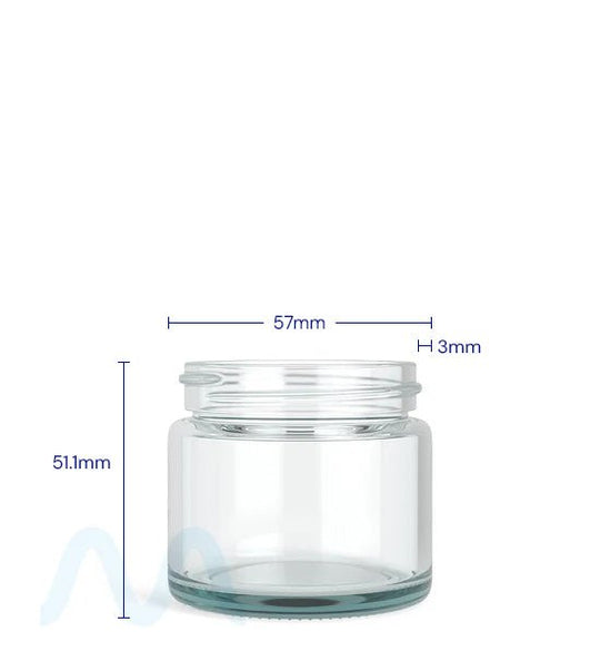 Straight Sided Clear Glass Jars | 50mm - 2oz - 200 Count - 1