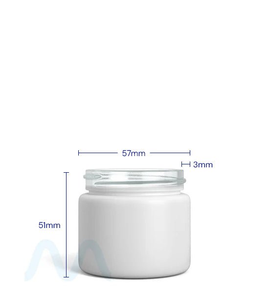 Straight Sided Matte White Glass Jars | 50mm - 2oz - 200 Count - 4