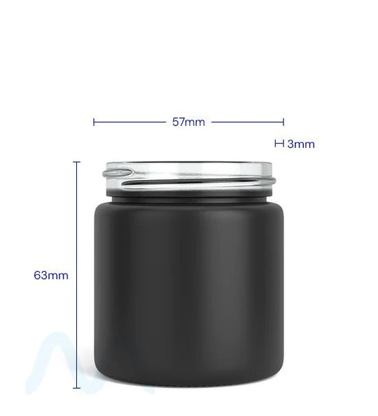 Straight Sided Matte Black Glass Jars | 50mm - 3oz - 100 Count - 1