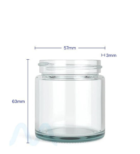 Straight Sided Clear Glass Jars | 50mm - 3oz - 100 Count - 1
