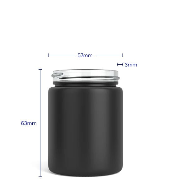 Straight Sided Matte Black Glass Jars | 50mm - 4oz - 100 Count - 1