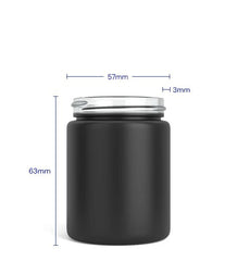 Straight Sided Matte Black Glass Jars | 50mm - 4oz - 100 Count