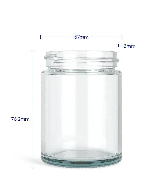 Straight Sided Clear Glass Jars | 50mm - 4oz - 100 Count - 1