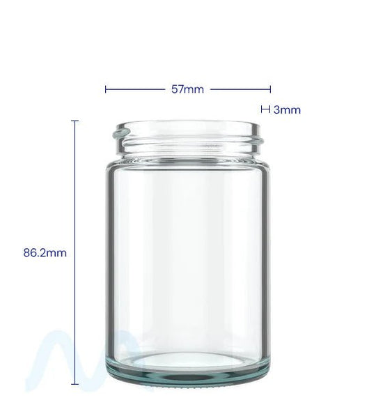Straight Sided Clear Glass Jars | 50mm - 5oz - 100 Count - 1