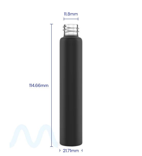 Matte Black Glass Pre - Roll Tubes | 18mm - 115mm - 400 Count - 1