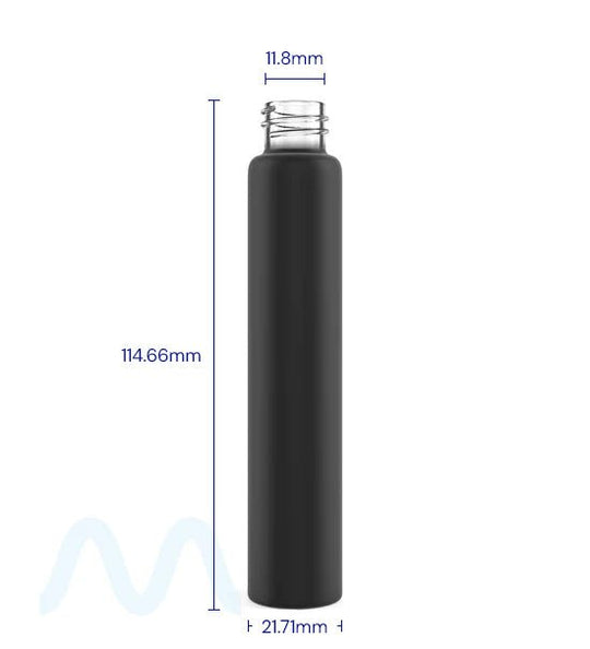 Matte Black Glass Pre - Roll Tubes | 18mm - 115mm - 400 Count - 1