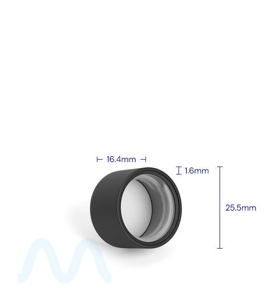 Child Resistant | Smooth Push Down & Turn Plastic PCR Caps for Glass Tube w/ Foam Liner | 20mm - Matte Black - 400 Count - 4