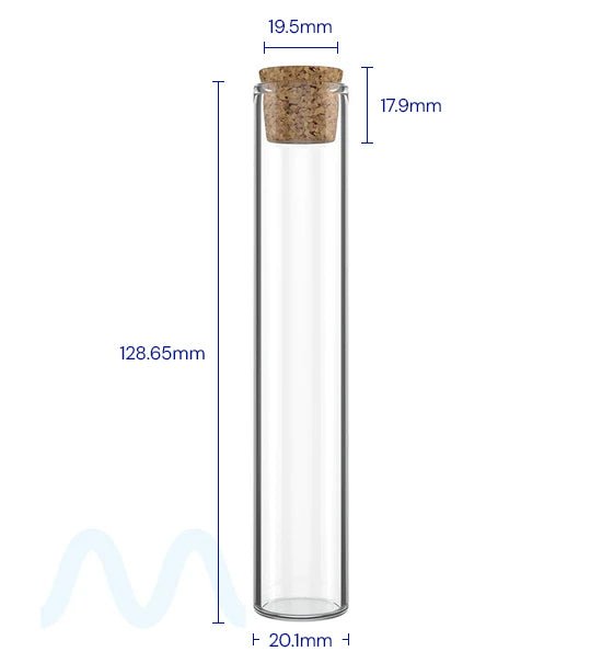 Glass Pre - Roll Tube with Cork Top | 120mm - Clear Glass - 640 Count - 1