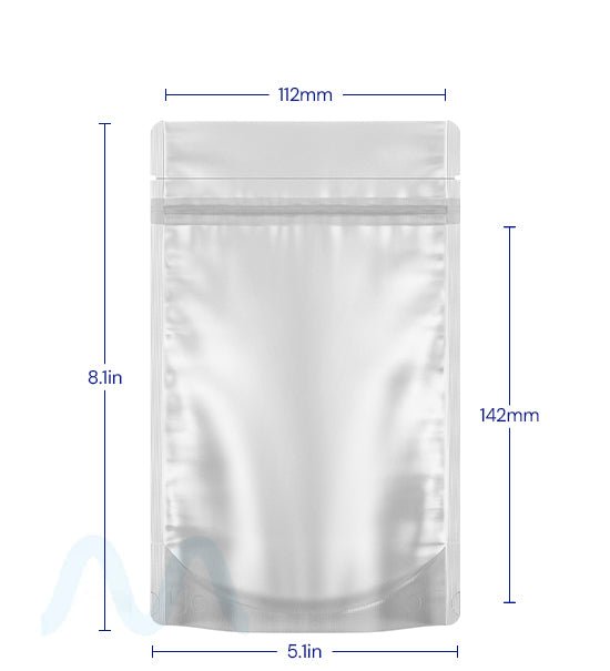 Tamper Evident | Matte Black Vista PCR Mylar Bags (Tear Notch) | 5in x 8.1in - 14g - 1000 Count - 5