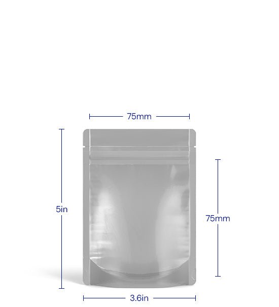 Tamper Evident | Matte Black Vista PCR Mylar Bags (Tear Notch) | 3.62in x 5in - 3.5g - 1000 Count - 5
