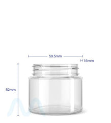 Straight Sided Clear Plastic PCR Jars | 53mm - 3oz - 100 Count