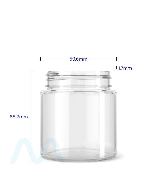 Straight Sided Clear Plastic PCR Jars | 53mm - 4oz - 100 Count - 4