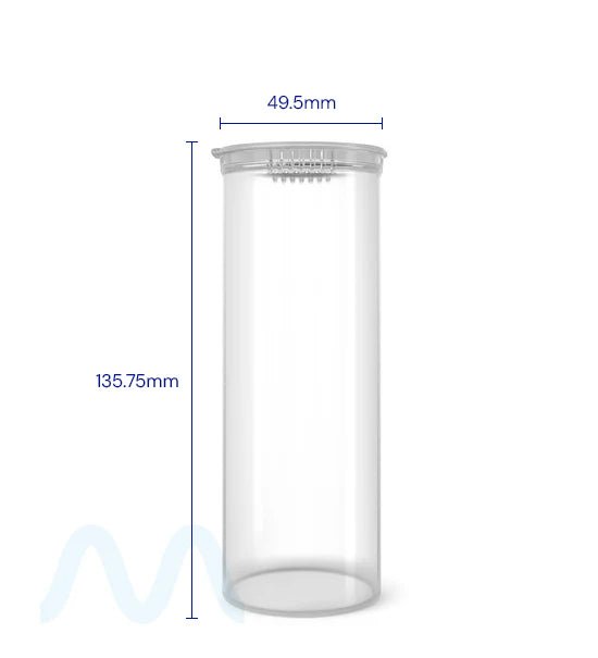 Child Resistant | Clear Pop Top Bottles | 60dr - 14g - 75 Count - 2