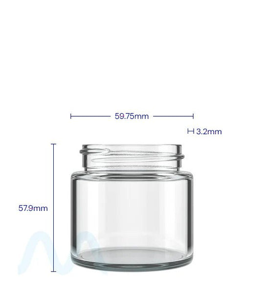 Straight Sided Clear Glass Jars | 53mm - 3oz - 144 Count - 1