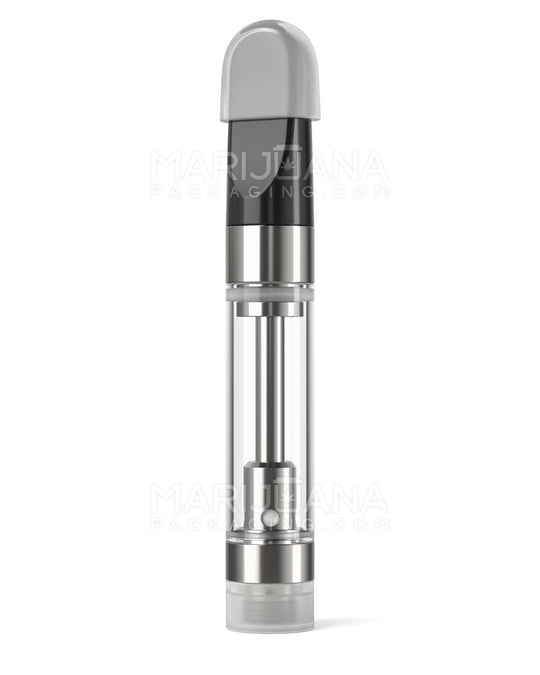 Ceramic Core Glass Vape Cartridge with Flat Black Plastic Mouthpiece | 1mL - Press On - 100 Count - 9