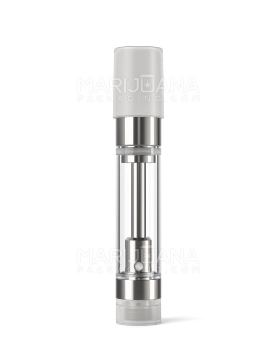 Ceramic Core Glass Vape Cartridge with Round White Plastic Mouthpiece | 1mL - Press On - 100 Count - 9