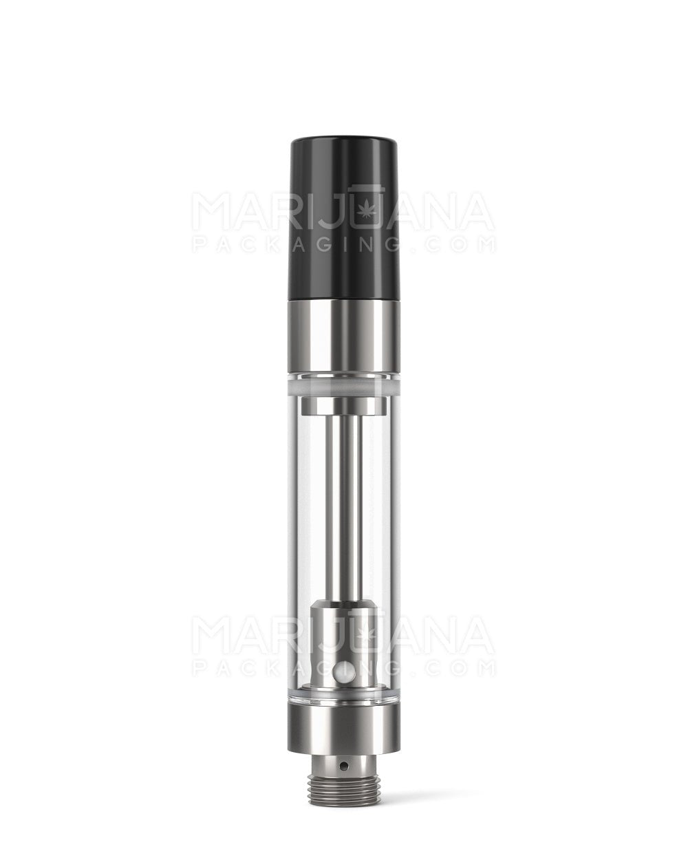 Ceramic Core Glass Vape Cartridge with Round Black Plastic Mouthpiece | 1mL - Press On - 100 Count - 1