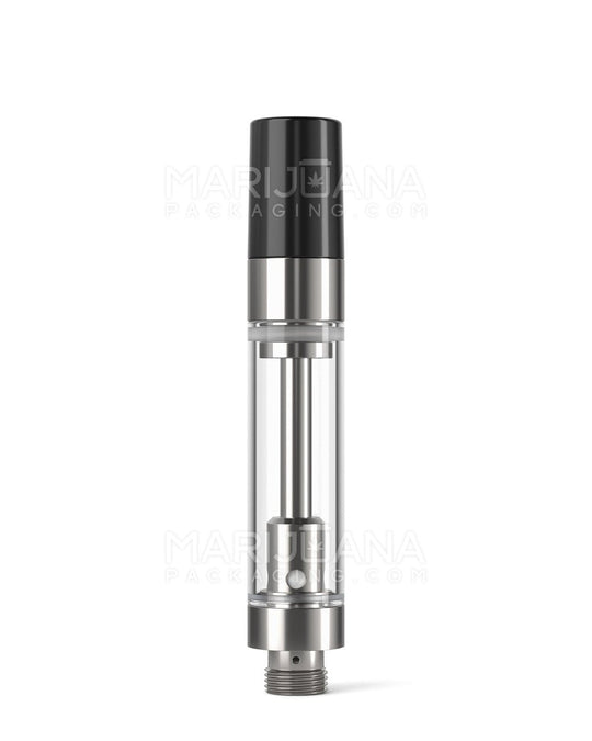 Ceramic Core Glass Vape Cartridge with Round Black Plastic Mouthpiece | 1mL - Press On - 100 Count - 1