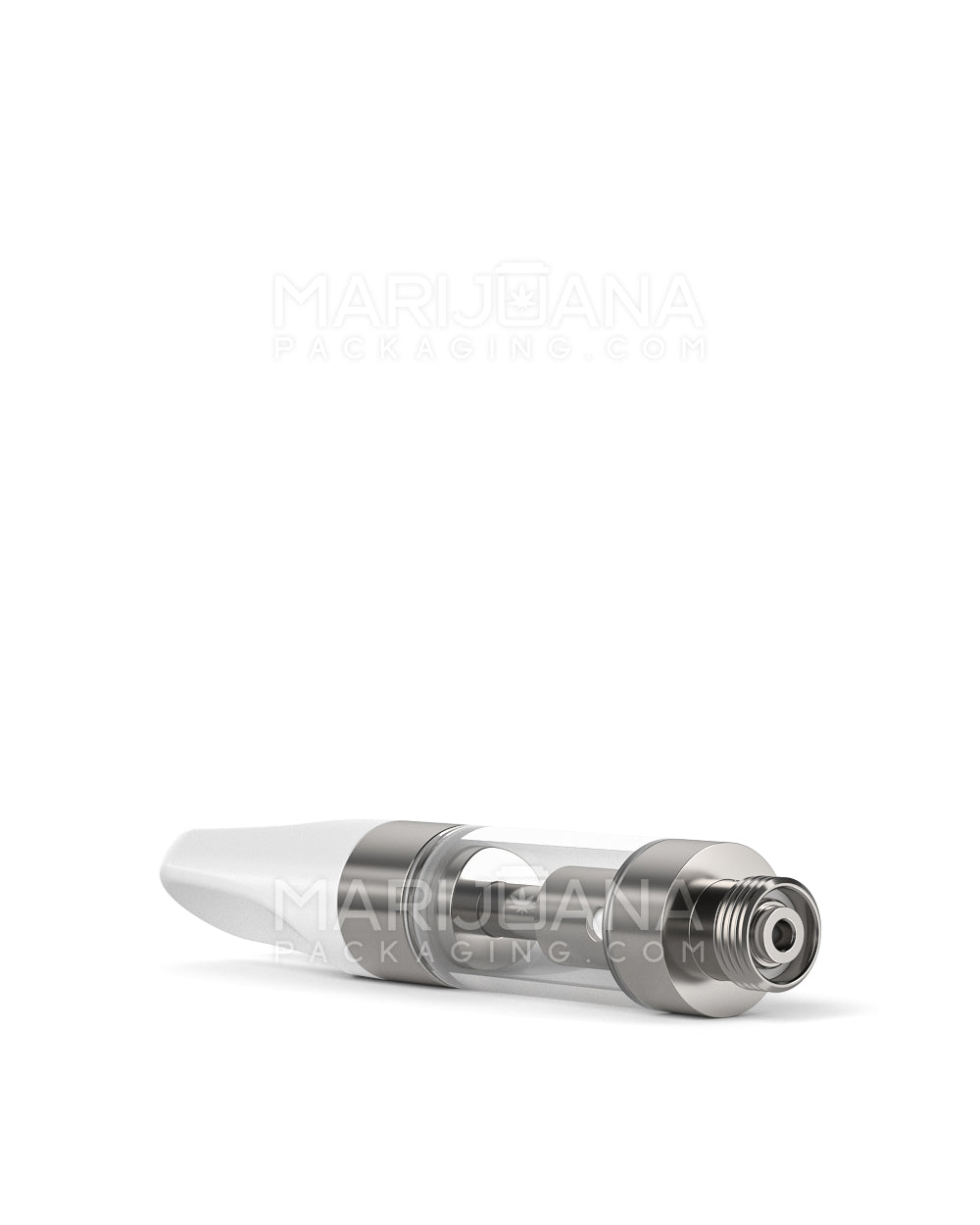 Ceramic Core Glass Vape Cartridge with Flat White Plastic Mouthpiece | 0.5mL - Press On - 100 Count - 7