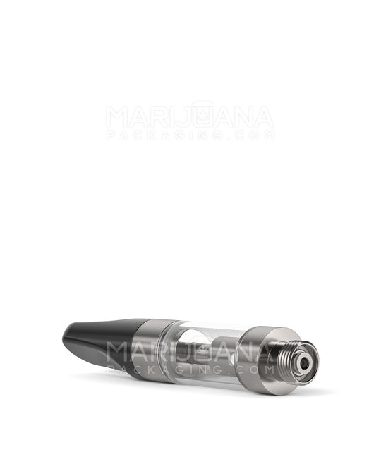 Ceramic Core Glass Vape Cartridge with Flat Black Plastic Mouthpiece | 0.5mL - Press On - 100 Count - 7