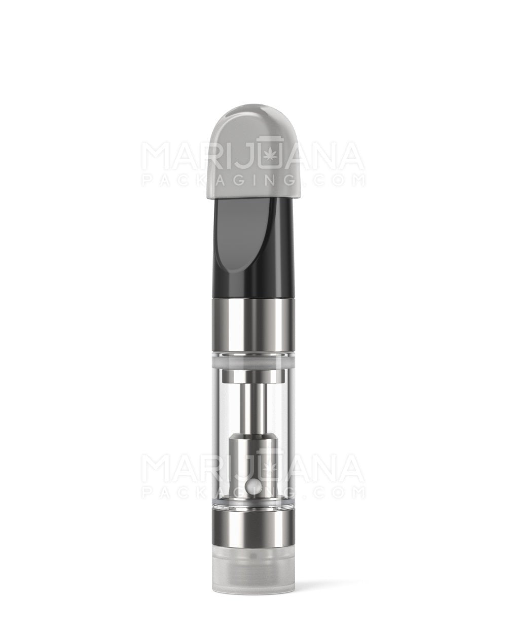 Ceramic Core Glass Vape Cartridge with Flat Black Plastic Mouthpiece | 0.5mL - Press On - 100 Count - 9